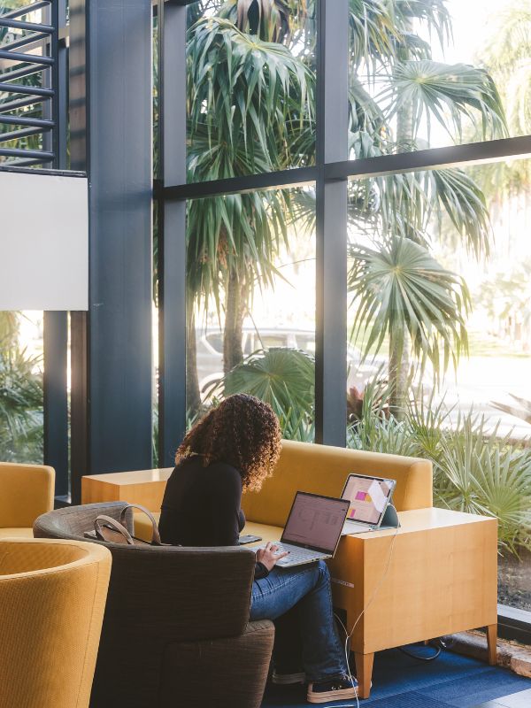 Student studying