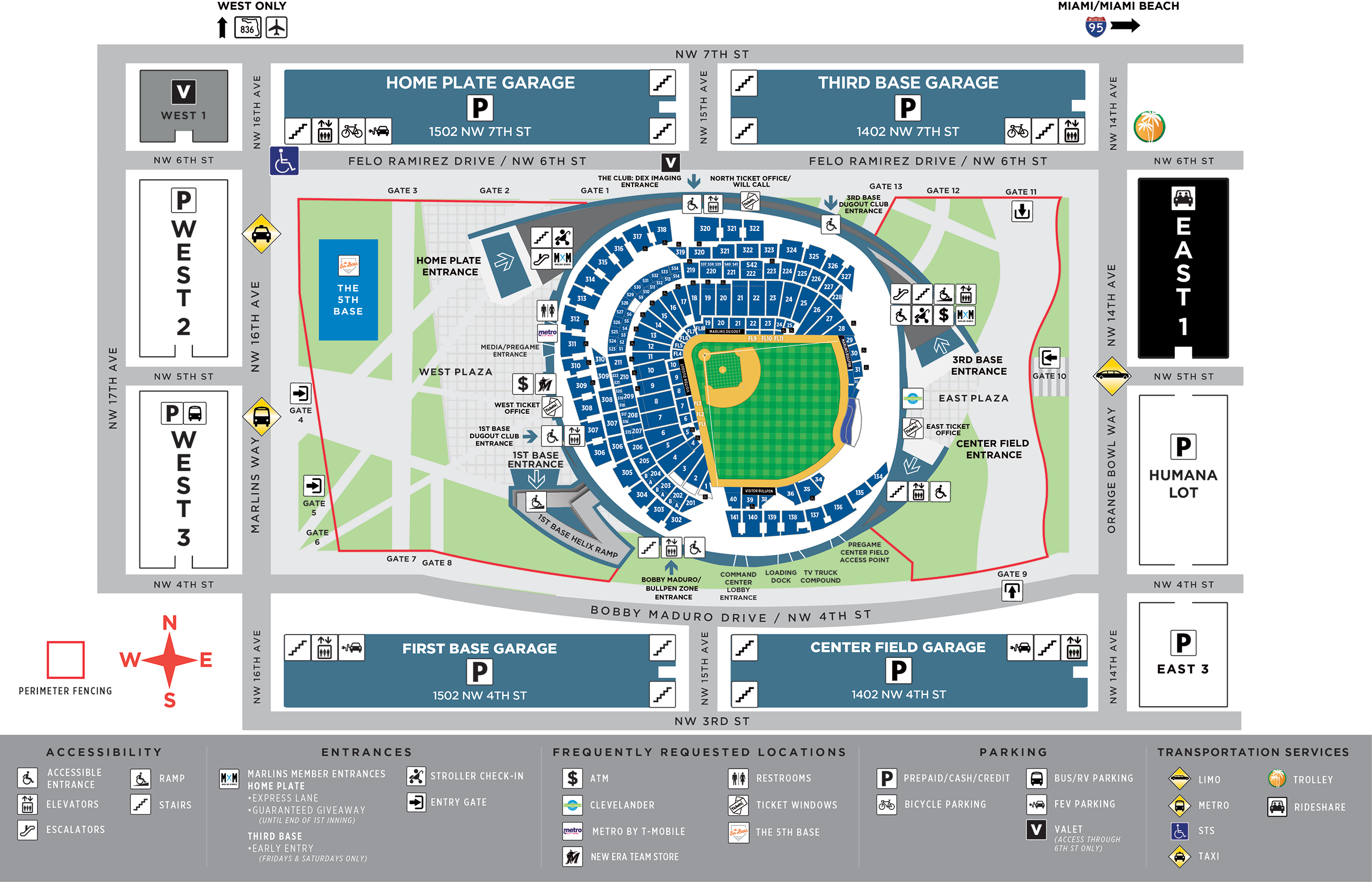 Marlins Parking Map